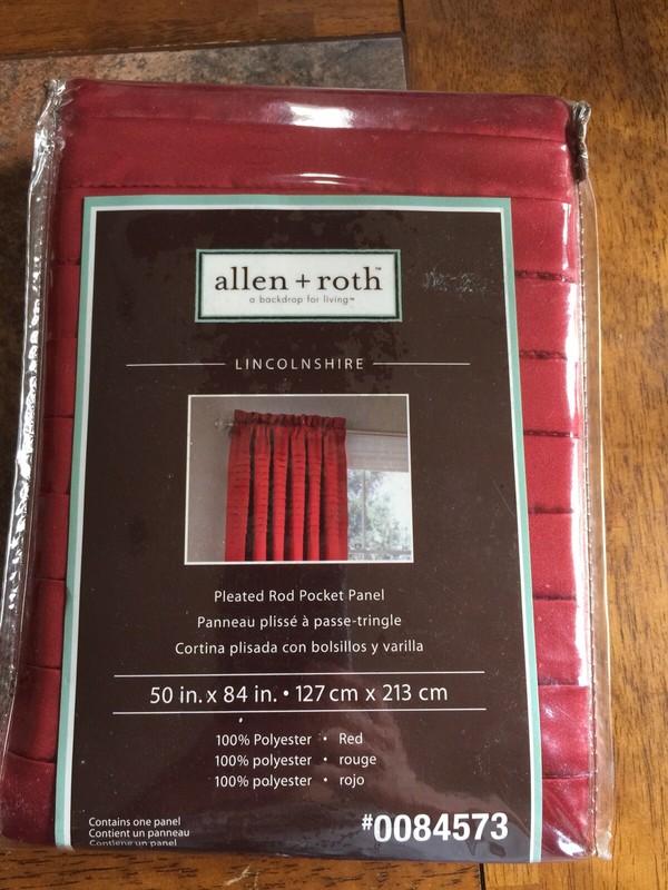allen + roth Lincolnshire Pleated Tailored Valance Red 100% Polyester 50" x 84"