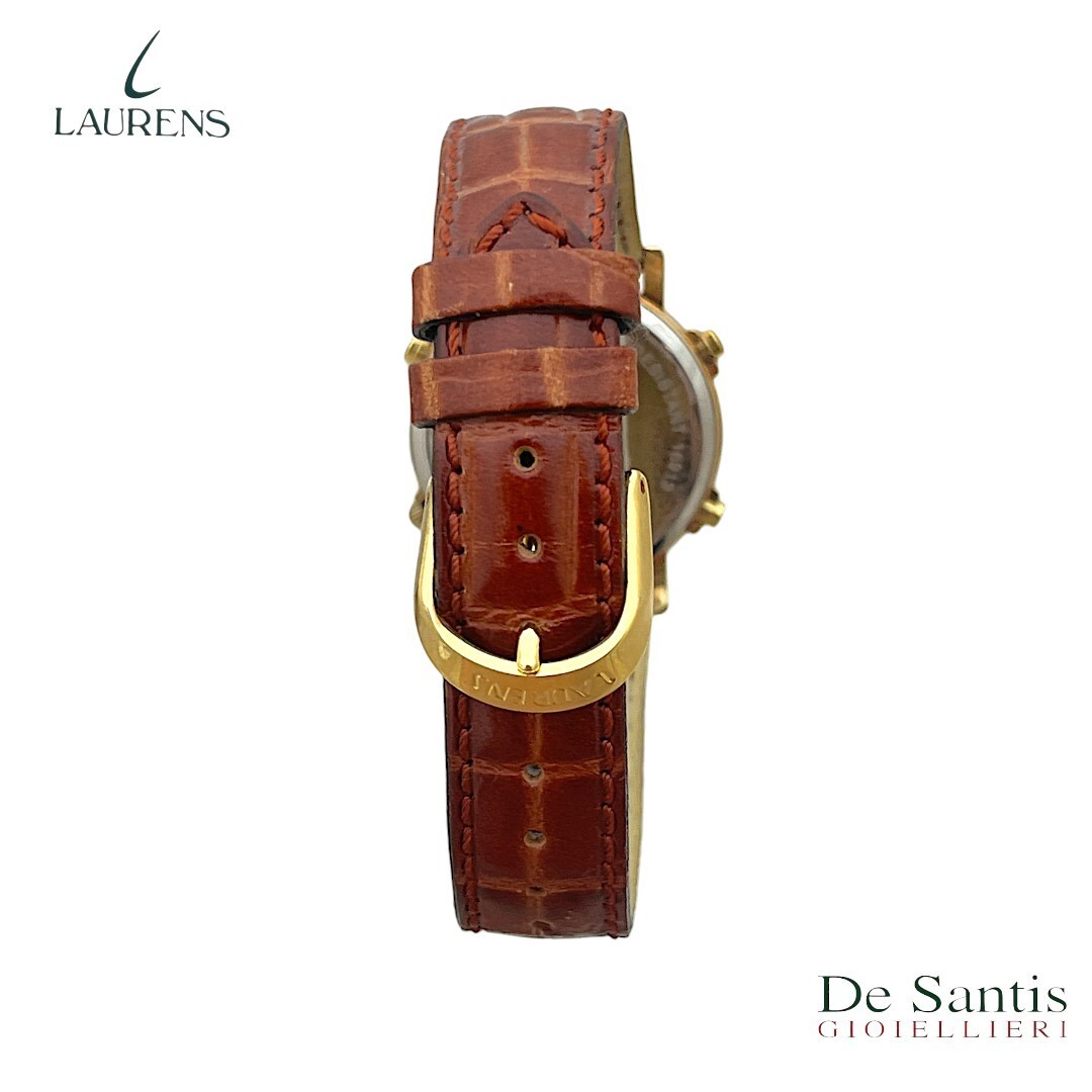 Laurens Chronograph Watch With Brown Leather Strap Timeless