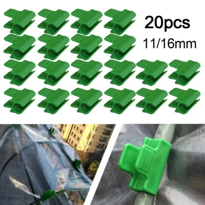 20/40X Pipe Clamps Plant Stakes Greenhouse Film Fixing Garden Netting Hoop Clip