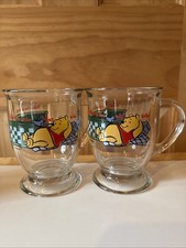 2 Disney Winnie The Pooh Glasses Cup Vintage Bother Free Is The Way To Be...