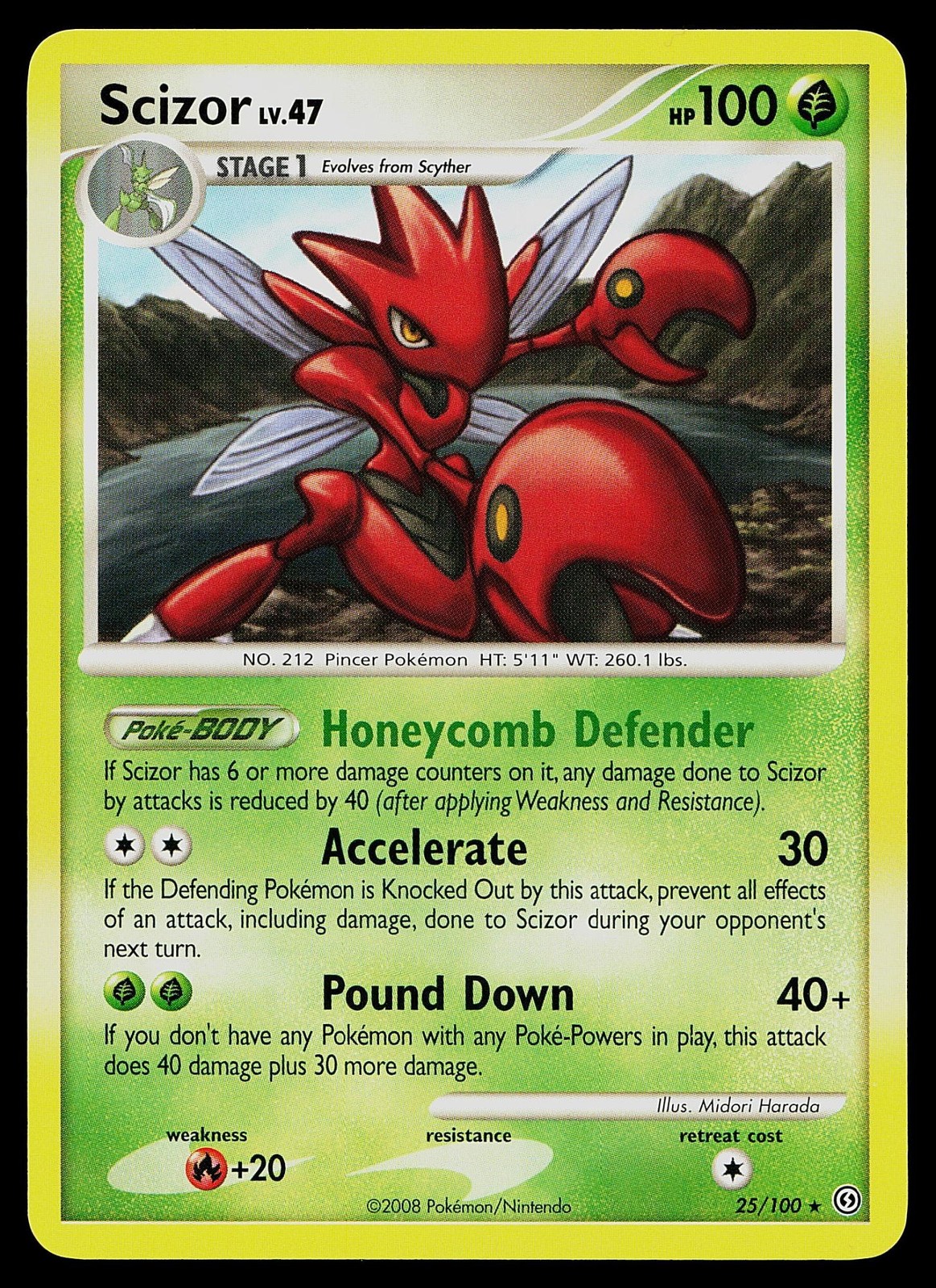 Pokemon Card - Scizor Stormfront 25/100 Rare