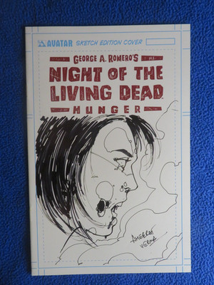 NIGHT OF THE LIVING DEAD HUNGER ORIGINAL SKETCH DHEERAJ VERMA SIGNED W/COA  2007
