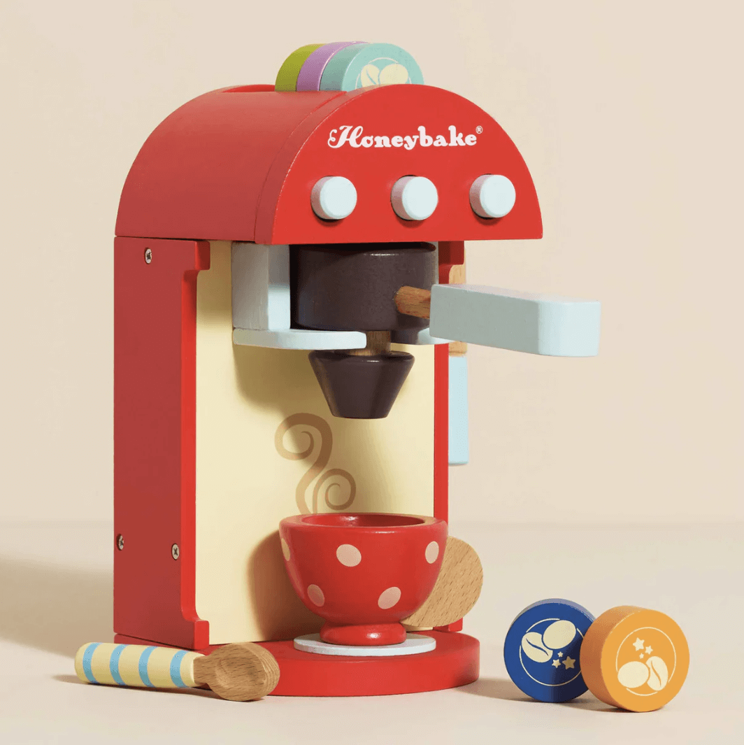 Le Toy Van Wooden Toy Coffee Machine & Pods Playset for Ages 3 and Up