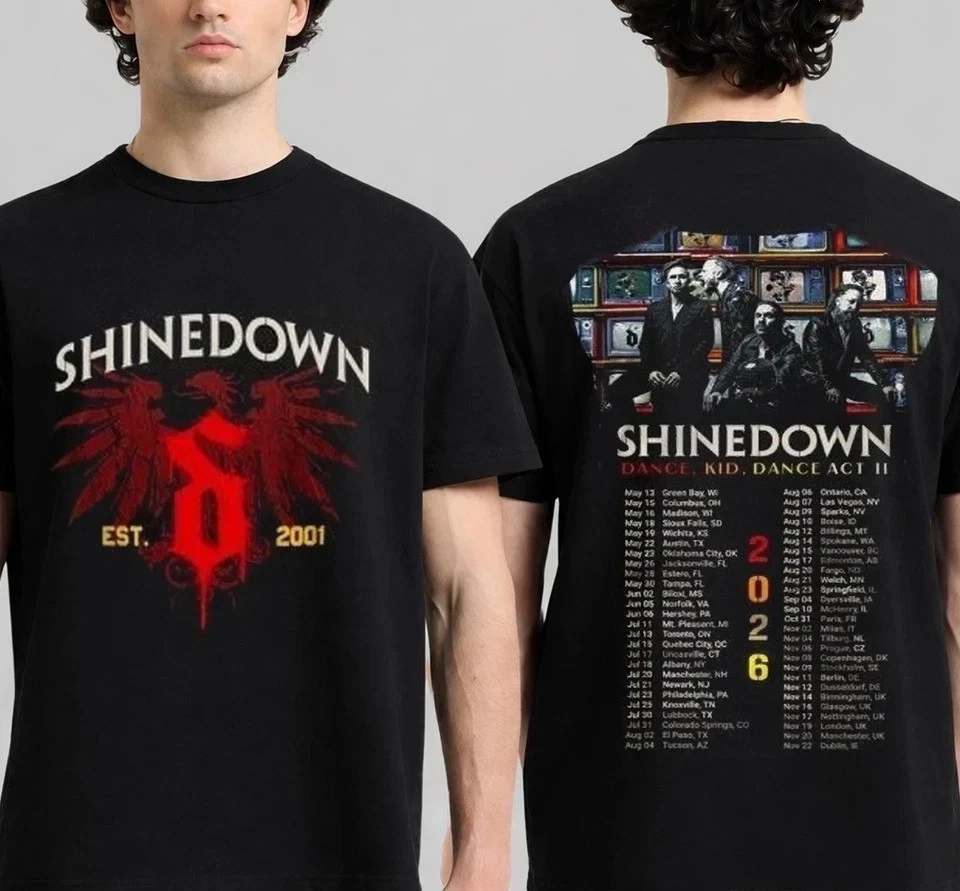 Shine Down Dance Kid Dance ACT II Tour 2026 Double Sided T-Shirt