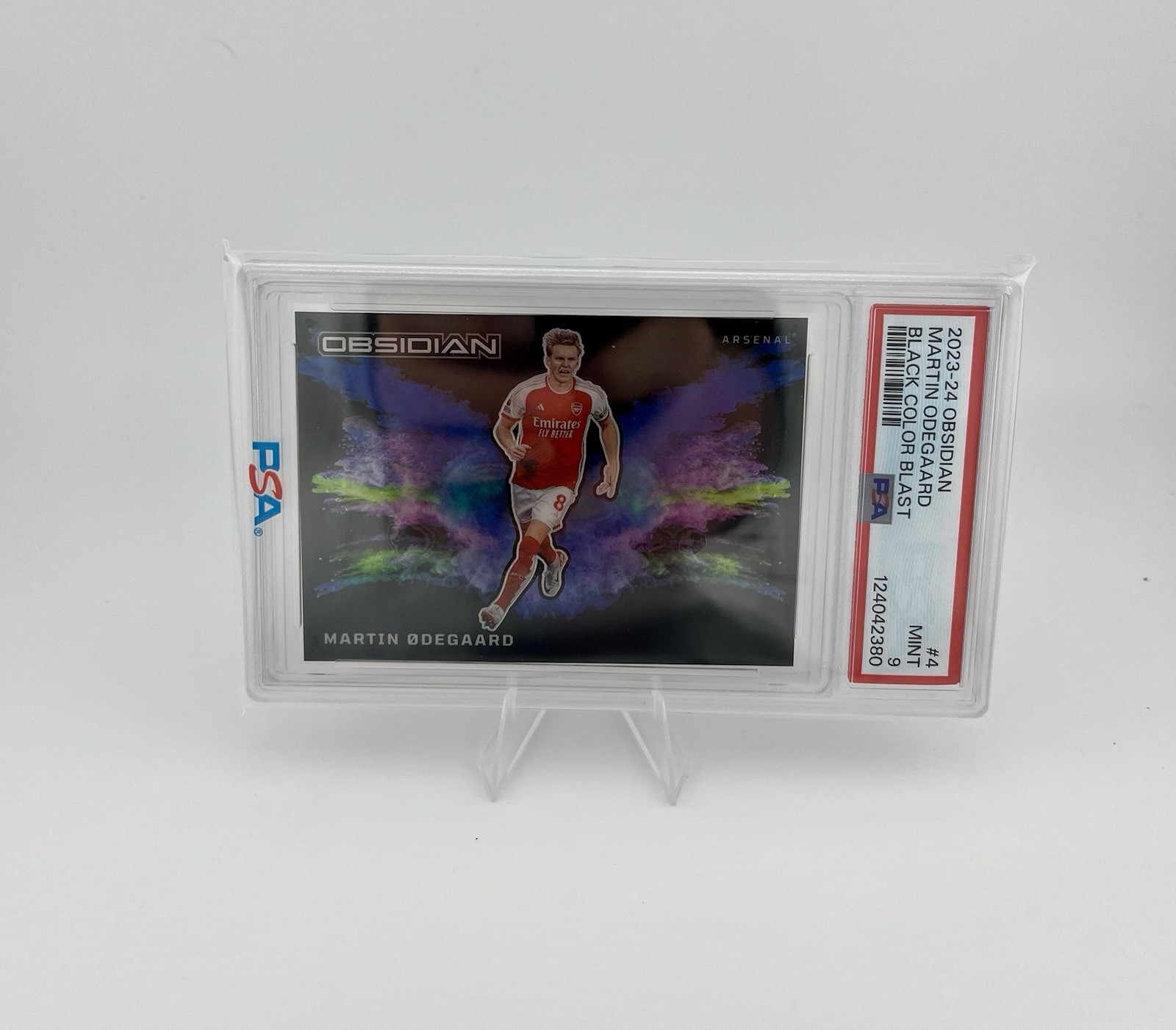 2023-24 Panini Obsidian Black Colorblast Martin Odegaard #4