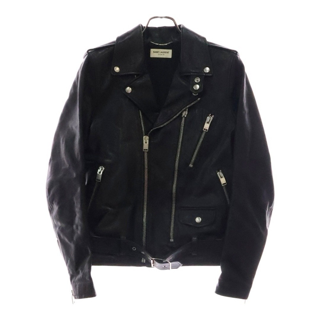 SAINT LAURENT PARIS 16SS L17 Giacca Moto Pelle Piloti Bluson Nero