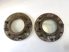 Pair of Bronze 5" Porthole Wilcox & Crittenden #5  8 1/4" Overall x 5" Opening