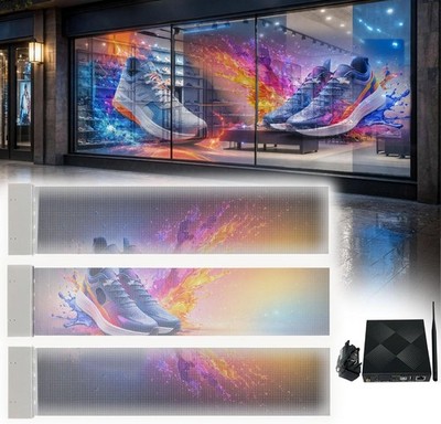 Transparent Flexible LED Film Display P6 Self Adhesive Glass Screen TB20