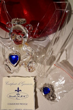 Orsetto Alato Con Cuore In Cristallo E Argento E Collanina Regalo NFC Firenze