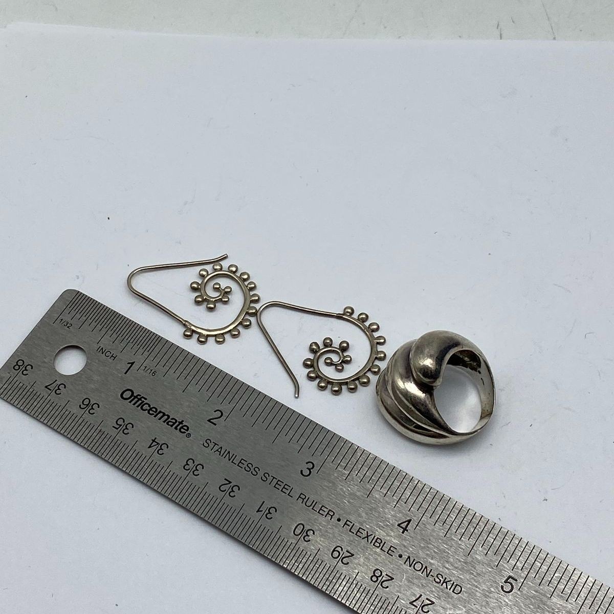 Sterling Silver Assorted Ring/Earring Jewelry Bun… - image 9