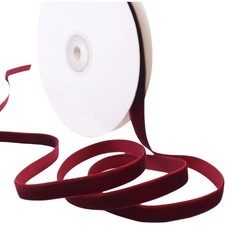 Burgundy Velvet Ribbon 3/8 Inch 10 Yards Maroon Satin Trim Single Face Spool for