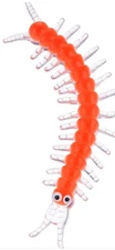 Durable Orange Red Squishy Large 5.5 Inch 14cm Stretchy Caterpillar Toy Sticky