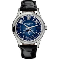 Patek Philippe Annual Calendar 5205G Blue Leather Watch Official