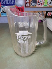 vintage 90's clear plastic 32oz. pizza hut pitcher