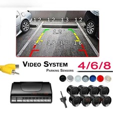Video Car Parking Sensors 8/6/4 Probes Backlight Front Rear Alarm Parktronic