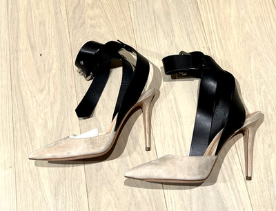 MONSE NIB Suede Beige Ankle Strap Pumps Size 39.5 | 9.5 Shoes Brand New!