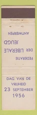Matchbook Cover - Dag Van De Vrijheid Antwerp Belgium 1956