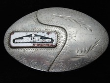 QG17171 VINTAGE 1970s WHITE FREIGHTLINER TRUCKING COMPANY BELT BUCKLE