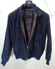 J CREW Vintage Harrington Corduroy Jacket Baracuta Style Size Medium Blue/Gray