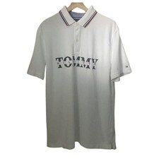 Tommy Hilfiger Polo Mens XL White Custom Fit Spell Out Logo Golf Y2K Shirt