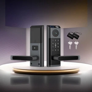 Smart Lock with Camera & Handle Fingerprint Keyless Door Lock WiFi APP Control