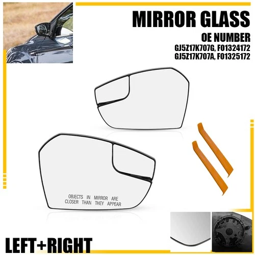 No-Heated Mirror Glass Driver Passenger Side Fit 2017-2019 Ford Escape FO1325172