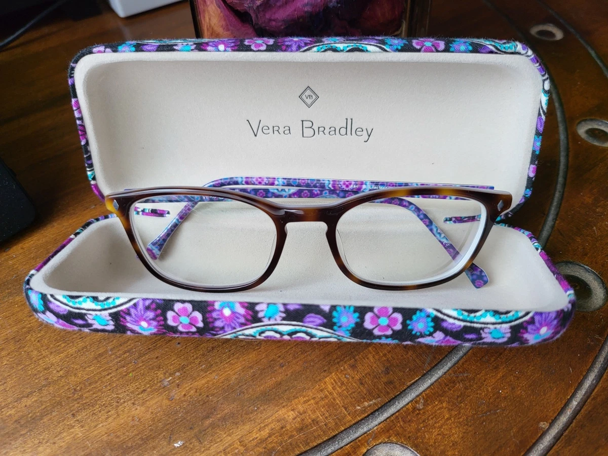 Vera Bradley Floral Purple Eyeglass Frames Soft Square Designer Optical - NWT Multi-color Grace Eyeglasses | Clarkson Eyecare main image 3