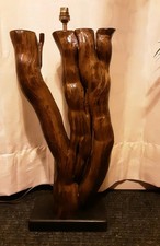 Unusual vintage Wooden Table Lamp 33cm tall