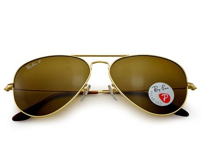 Ray-Ban RB3025 Aviator Classic Gold Frame Polarized Brown Lenses 58mm Unisex
