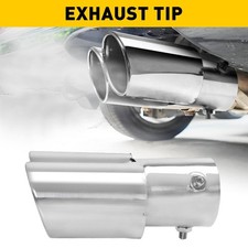 Car Rear Dual Exhaust Tail Muffler Pipe Tip Chrome Stainless Steel Accessories