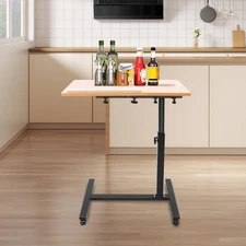 Rolling Laptop Desk Mobile Computer Stand Bed Side Table Adjustable Office Desk