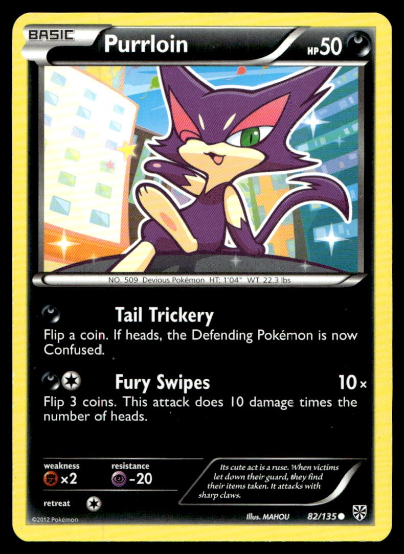 Purrloin (82) Plasma Storm Common 82/135 2013 Pokemon TCG