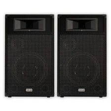 Acoustic Audio BR12 Passive 12" Speaker Pair 3 Way DJ PA Karaoke Band Speakers