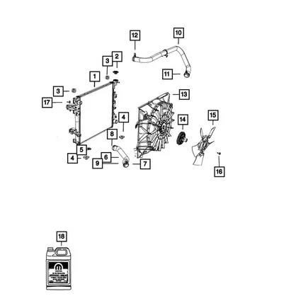 Manguera de entrada de radiador Mopar 52014539AC para Ram 1500 2013 2015 Foto 2 de 4