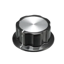 45x19mm Silver Tone Top Potentiometer Volume Control Rotary Knob 6mm Shaft Hole