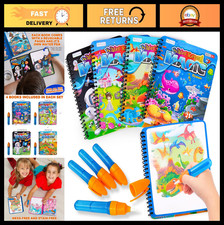 4 Pack Reusable Magic Water Coloring Books for Toddlers - Mess Free Art Activity