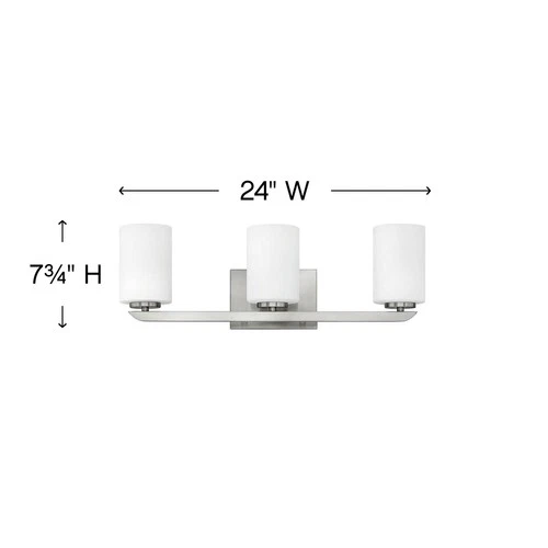 Hinkley Kyra 24" Wide Modern Brushed Nickel 3-Light Bath Light - Picture 5 of 7