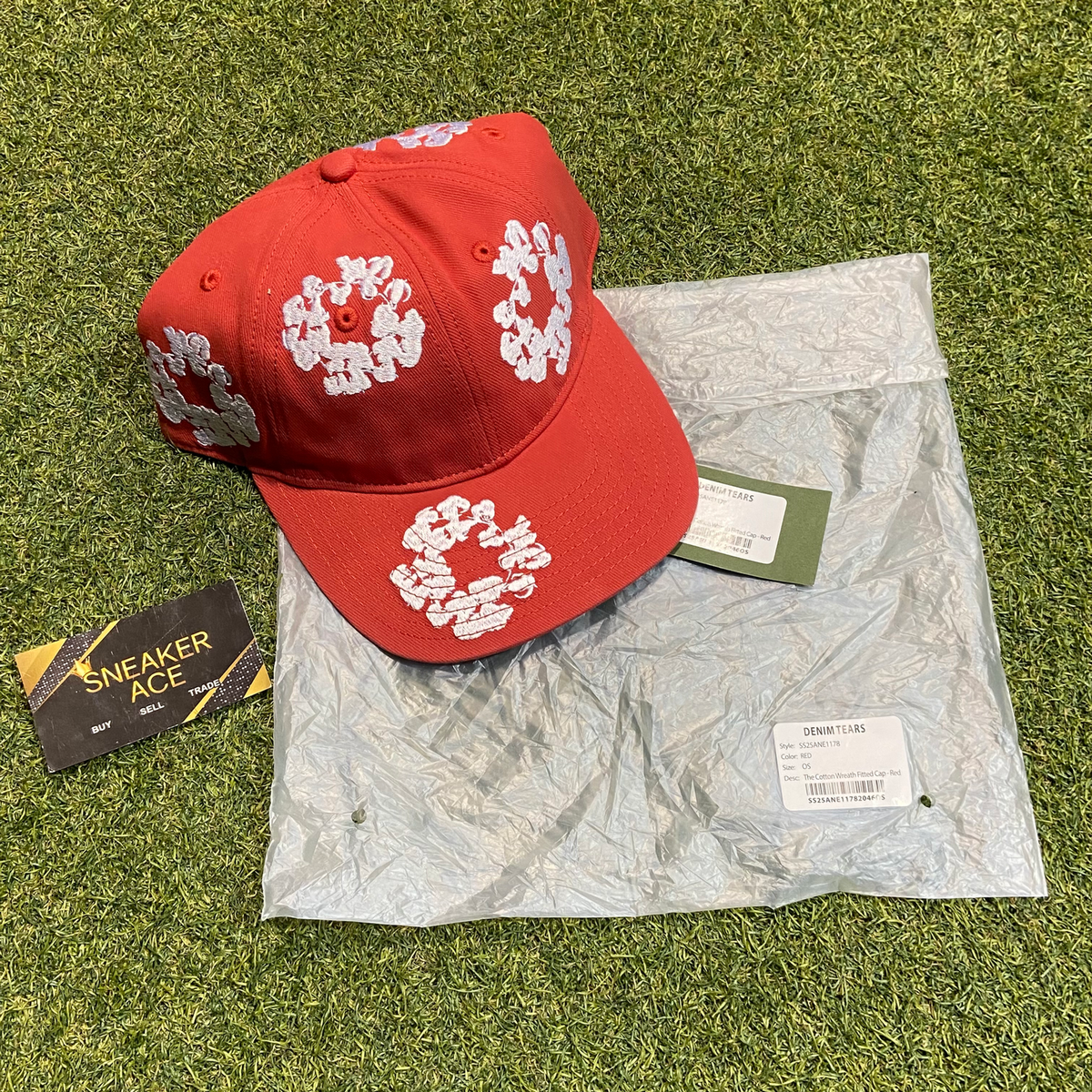 Red The Cotton Wreath Denim Tears Cap | eBay