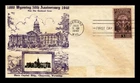 DR JIM STAMPS US COVER WYOMING STATEHOOD FDC CROSBY PHOTO CACHET STAINED FRONT