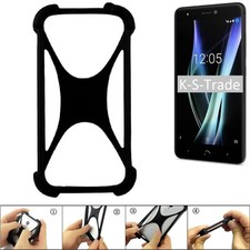 Schutzring für BQ Aquaris X Silikoncase Softcase Bumper Schutz Hülle schwarz