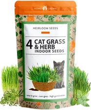 3200+ Cat Grass Seeds - Catnip Seeds, Alfalfa Seeds, Oat Seeds, and Oat & Bar...