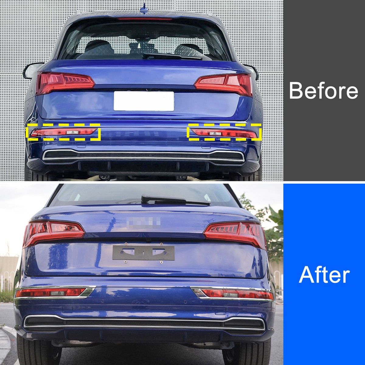 Chrome Tail Rear Fog Light Cover Trim Overlay For Audi Q5