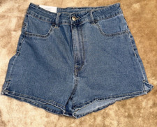 New H M Shorts Denim Size 6 Stretch High Waist Slim fit Blue Med wash