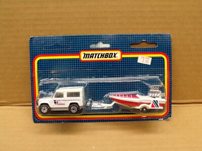 VINTAGE Matchbox TWO PACKS Land Rover 90 & Seafire Speed Boat #TP-121 - NOS