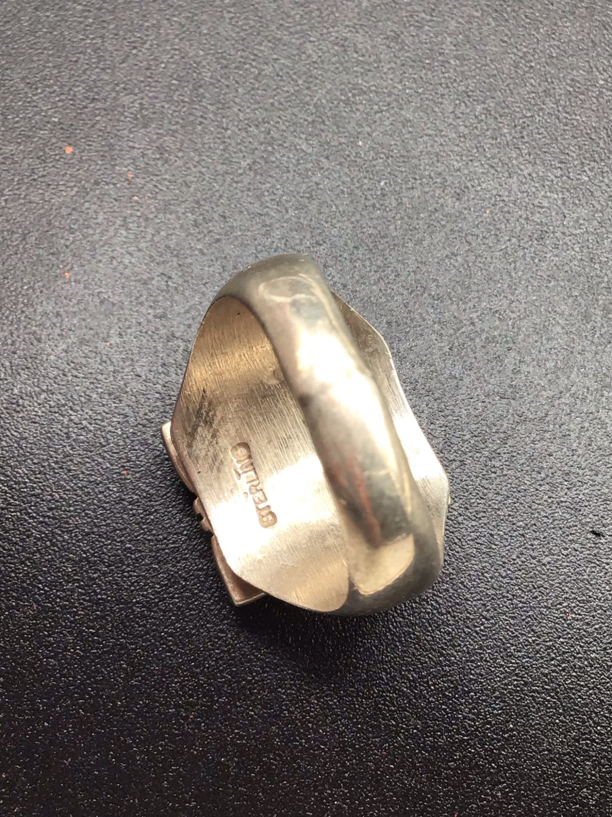 HS Signed Ring Sterling Silver Native American Tu… - image 6