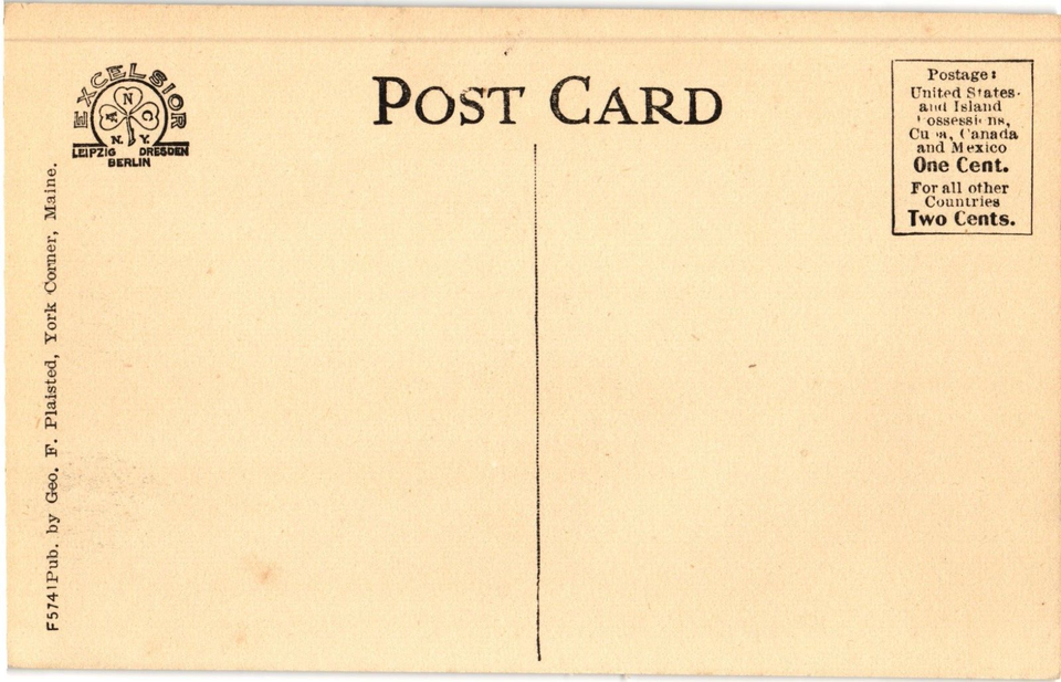 Chase's Lake West from the Dam York Maine Divided Unposted Postcard