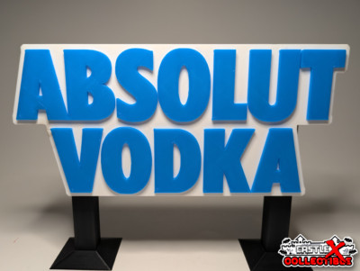 ABSOLUT VODKA  3D Printed Wall Art (Bar MANCAVE Gear Gift Alcohol Sign Drink)