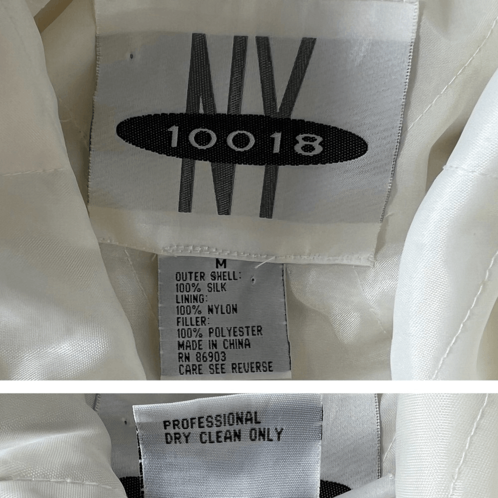 バイイー Vintage NY 10018 Silk Puffer Jacket Medium Women's Full Zip Hooded