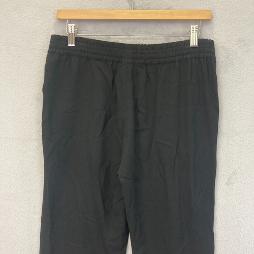 Vince 100% Silk Crepe Jogger Pants Womens Small Black Elastic Waist Lightweight - Picture 18 of 19