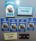 OLD BOX OF 5 RAZOR BLADES NEW ILE DE FRANCE LUXURY BLUE .RAZOR BLADE